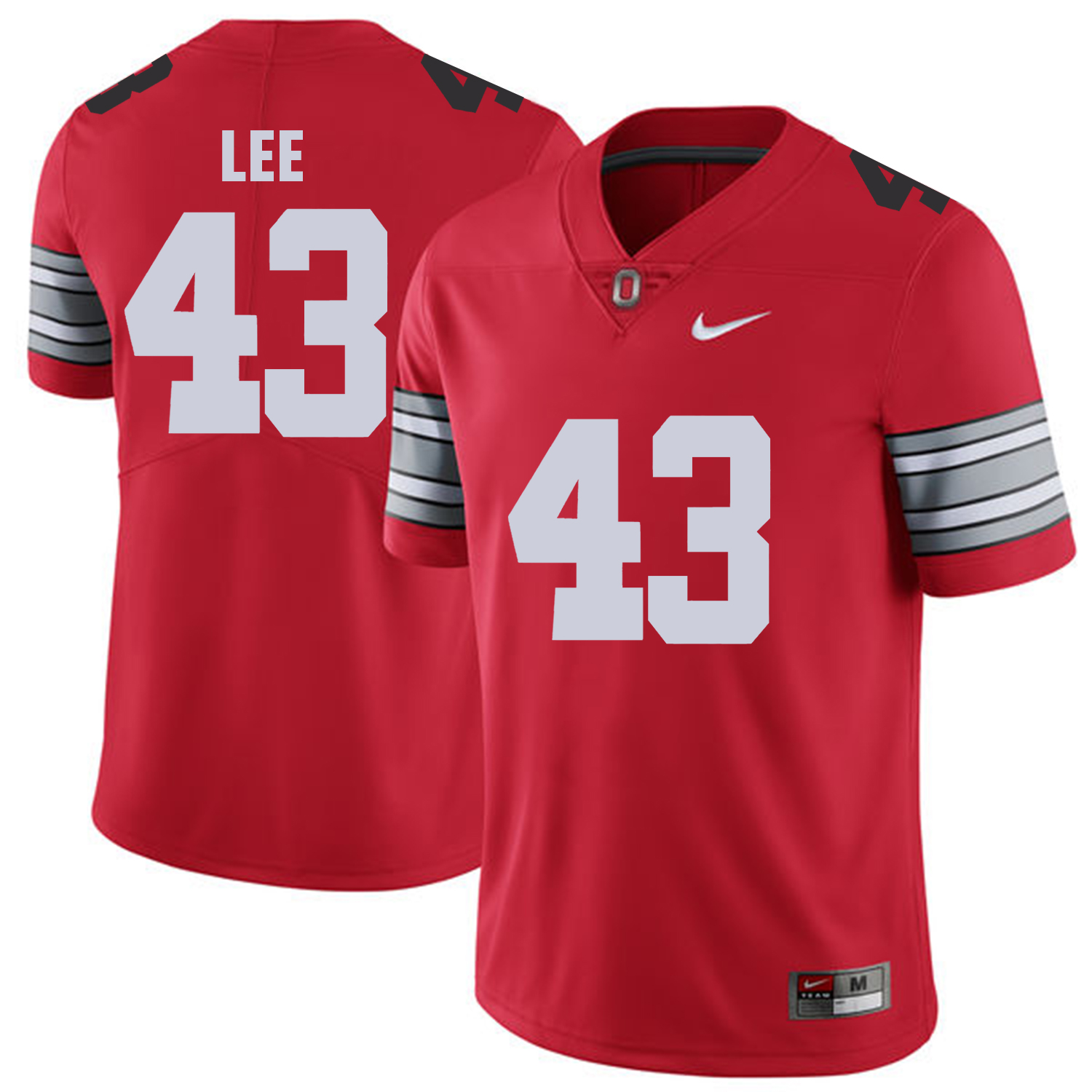 Men Ohio State #43 Lee Red Customized NCAA Jerseys